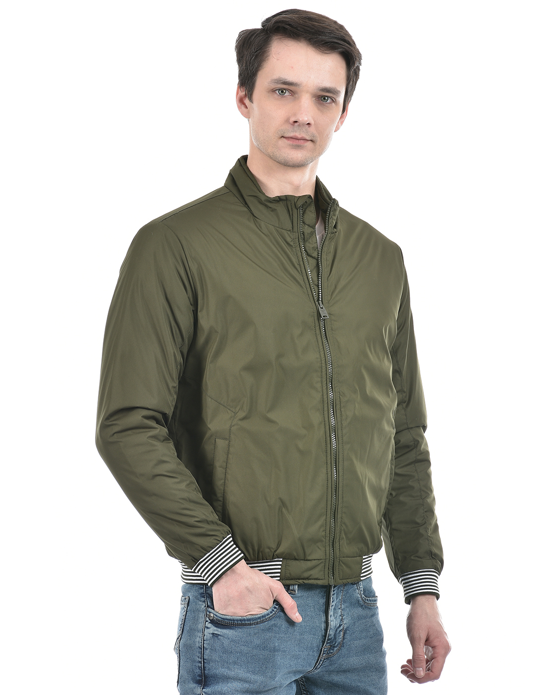 Numero Uno Men Solid Green Jacket